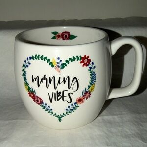 Opalhouse Morning Vibes Mug - White with Floral Accents